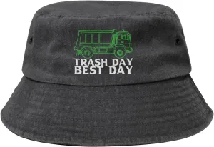Garbage Day is The Best Day Fashion Cowboy Denim Fisherman Hat Outdoor Fishing Cap Sun