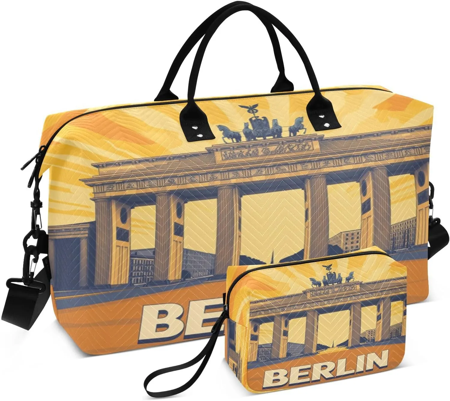 Gate Berlin Sports Gym Bag for Women Men Travel Duffel Bag Weekend Overnight Carry on Bag with Toiletry Bag Air Travel Bag for Workout Swimming Yoga Plane Hospital