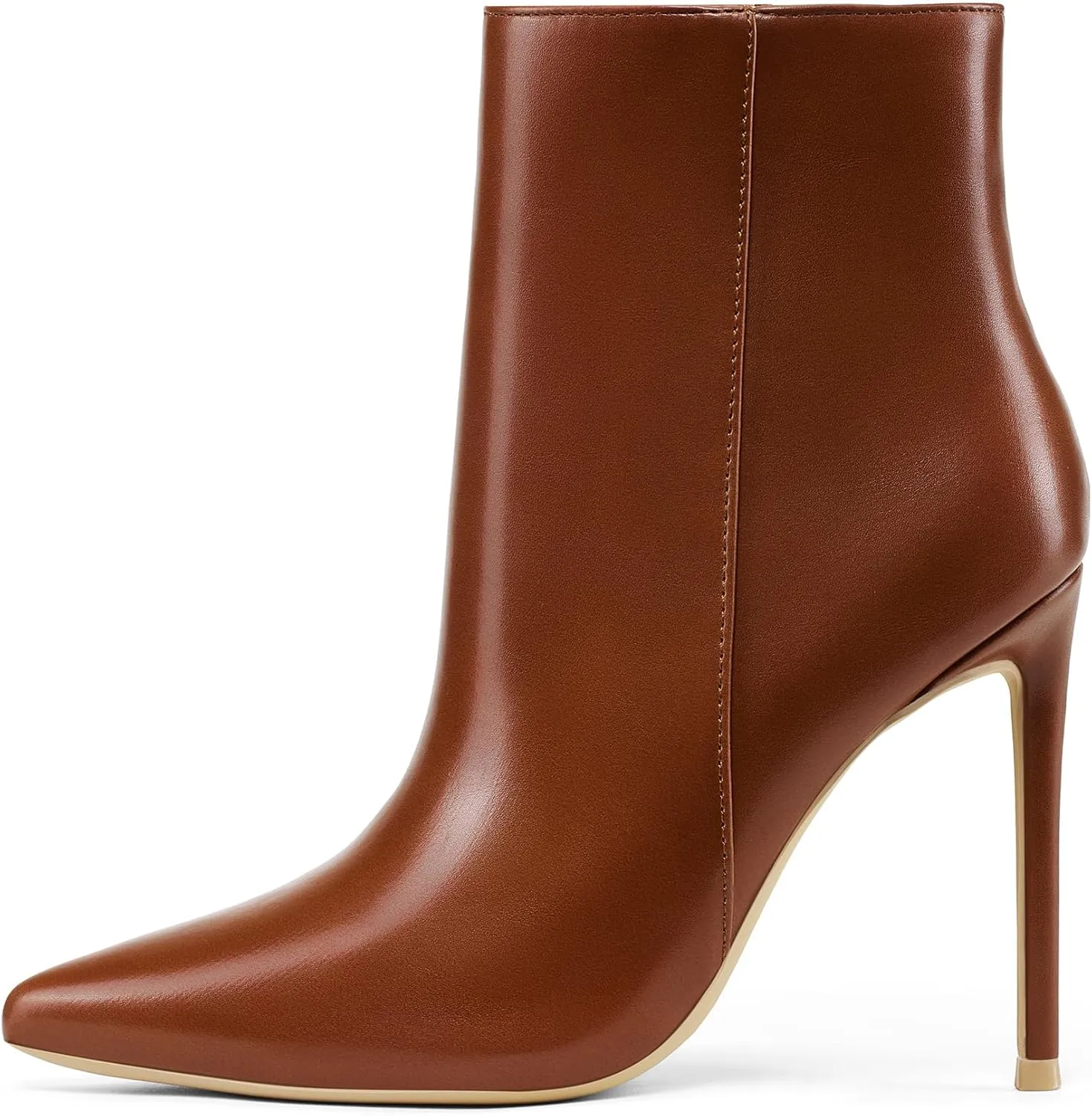 GENSHUO Ankle Boots For Women Pointed Toe 4 Inch High Heel Zipper Stiletto Heels Fall Booties