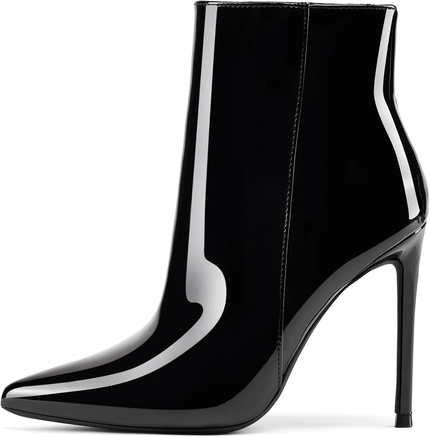 GENSHUO Ankle Boots For Women Pointed Toe 4 Inch High Heel Zipper Stiletto Heels Fall Booties