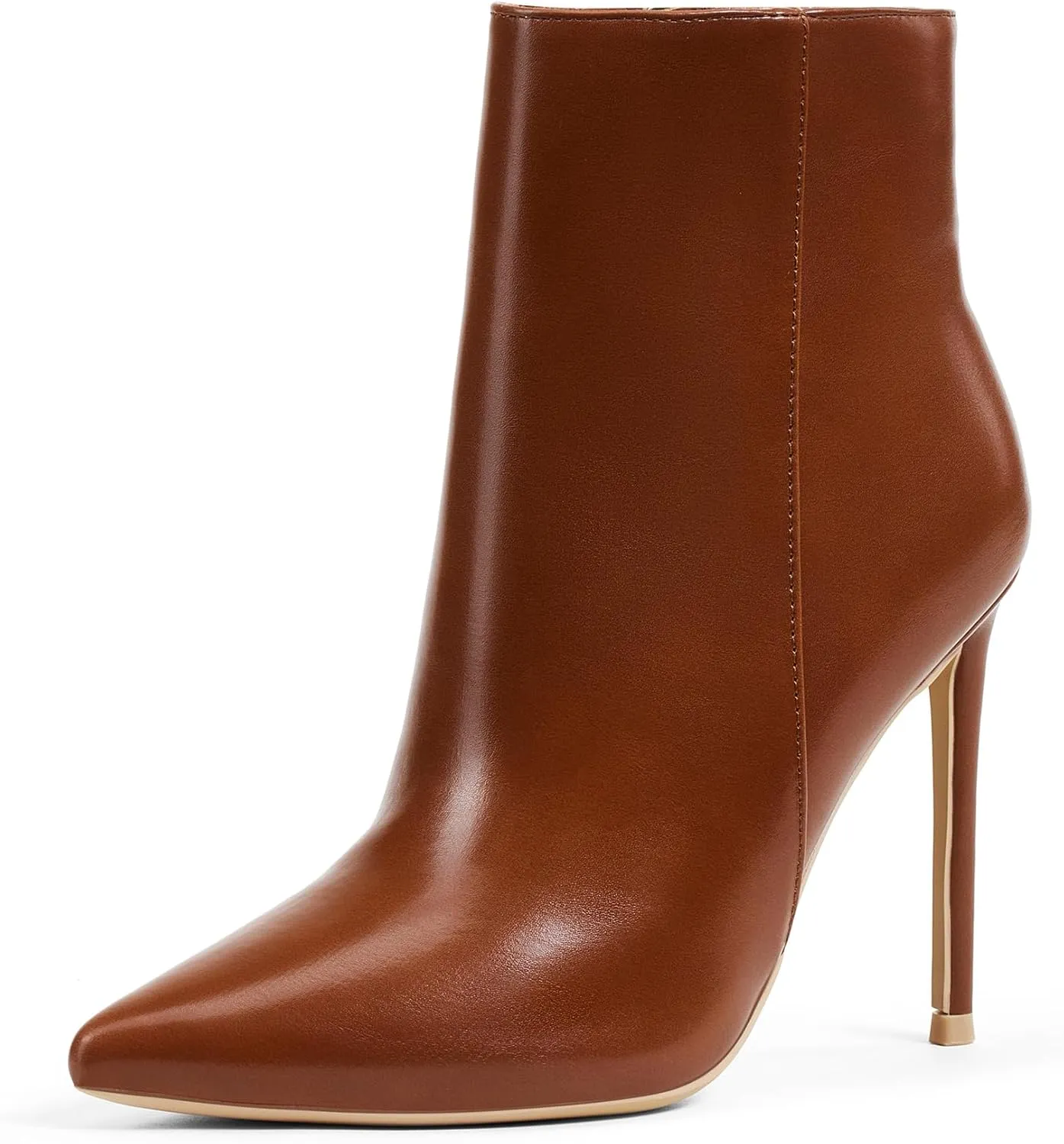 GENSHUO Ankle Boots For Women Pointed Toe 4 Inch High Heel Zipper Stiletto Heels Fall Booties