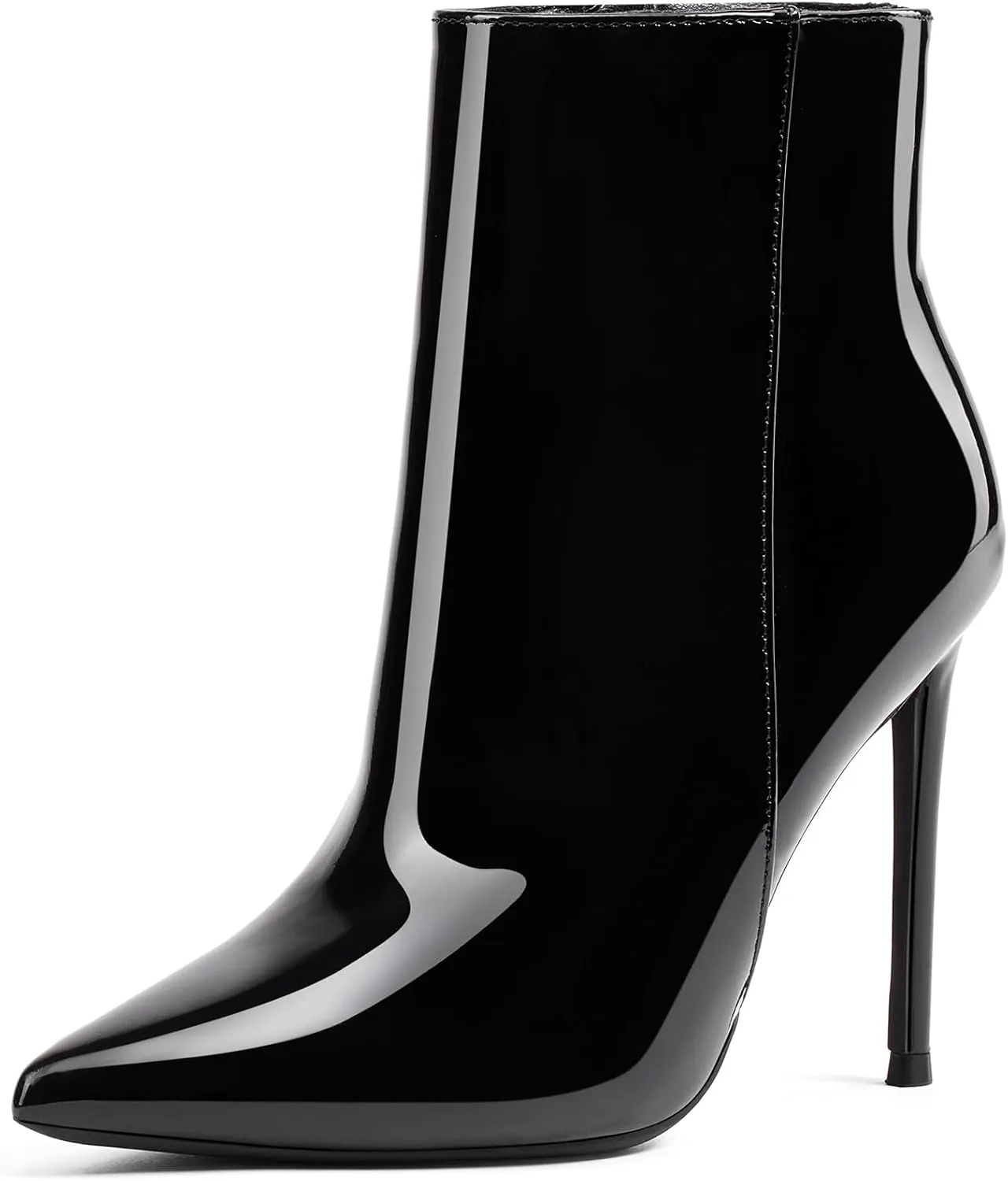 GENSHUO Ankle Boots For Women Pointed Toe 4 Inch High Heel Zipper Stiletto Heels Fall Booties