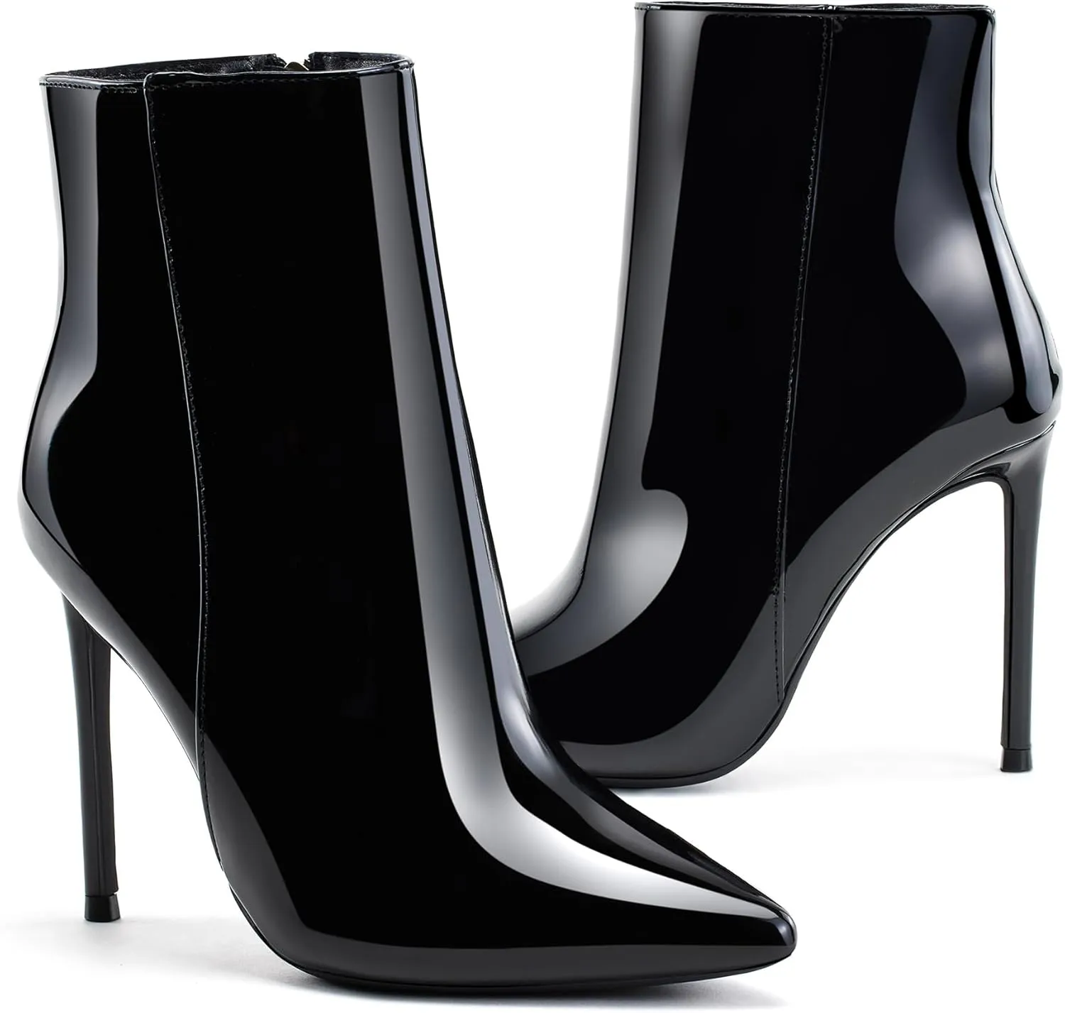 GENSHUO Ankle Boots For Women Pointed Toe 4 Inch High Heel Zipper Stiletto Heels Fall Booties