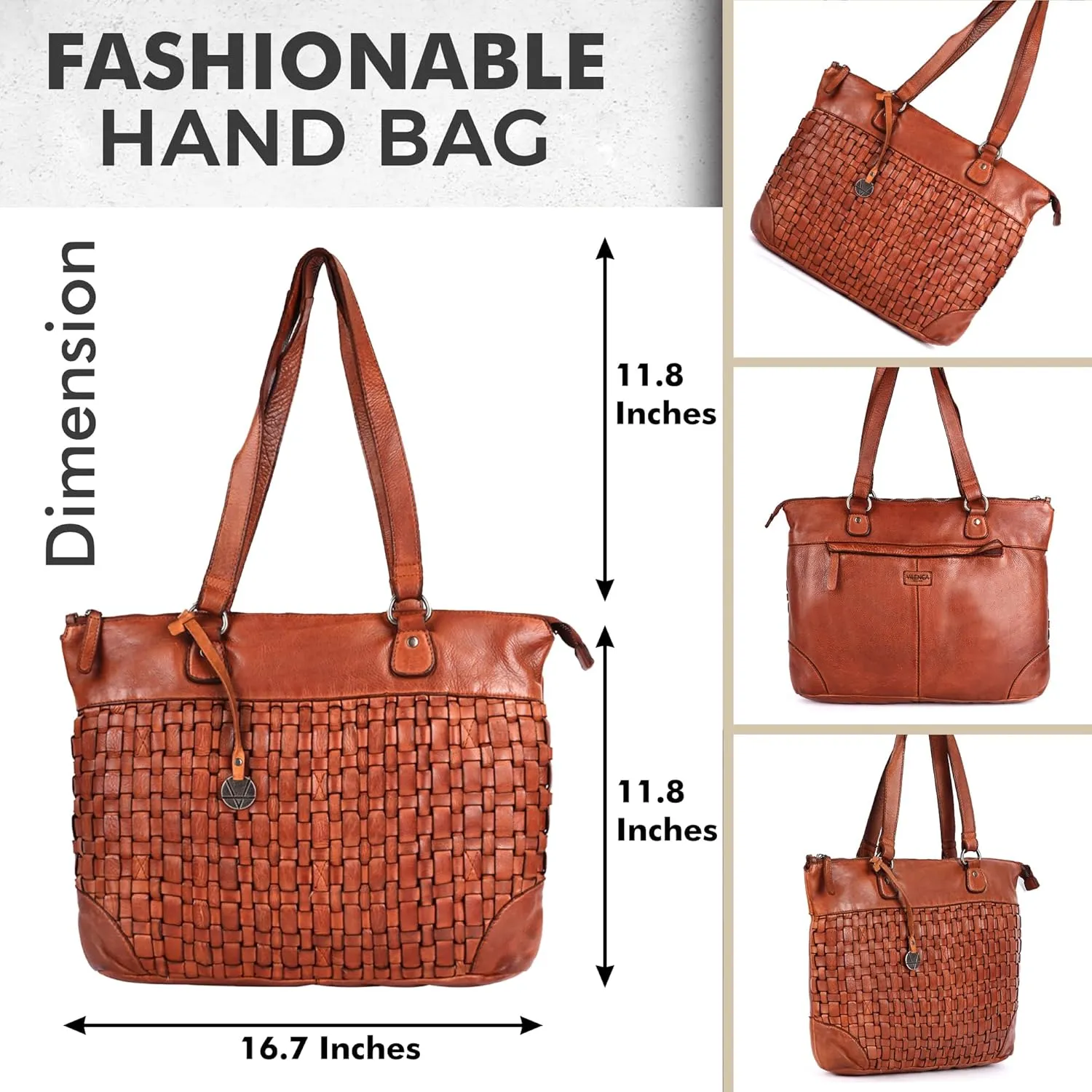 Genuine Leather Women's Tote Handbags, Satchel Purse Ladies Shoulder Bags with Top Handle