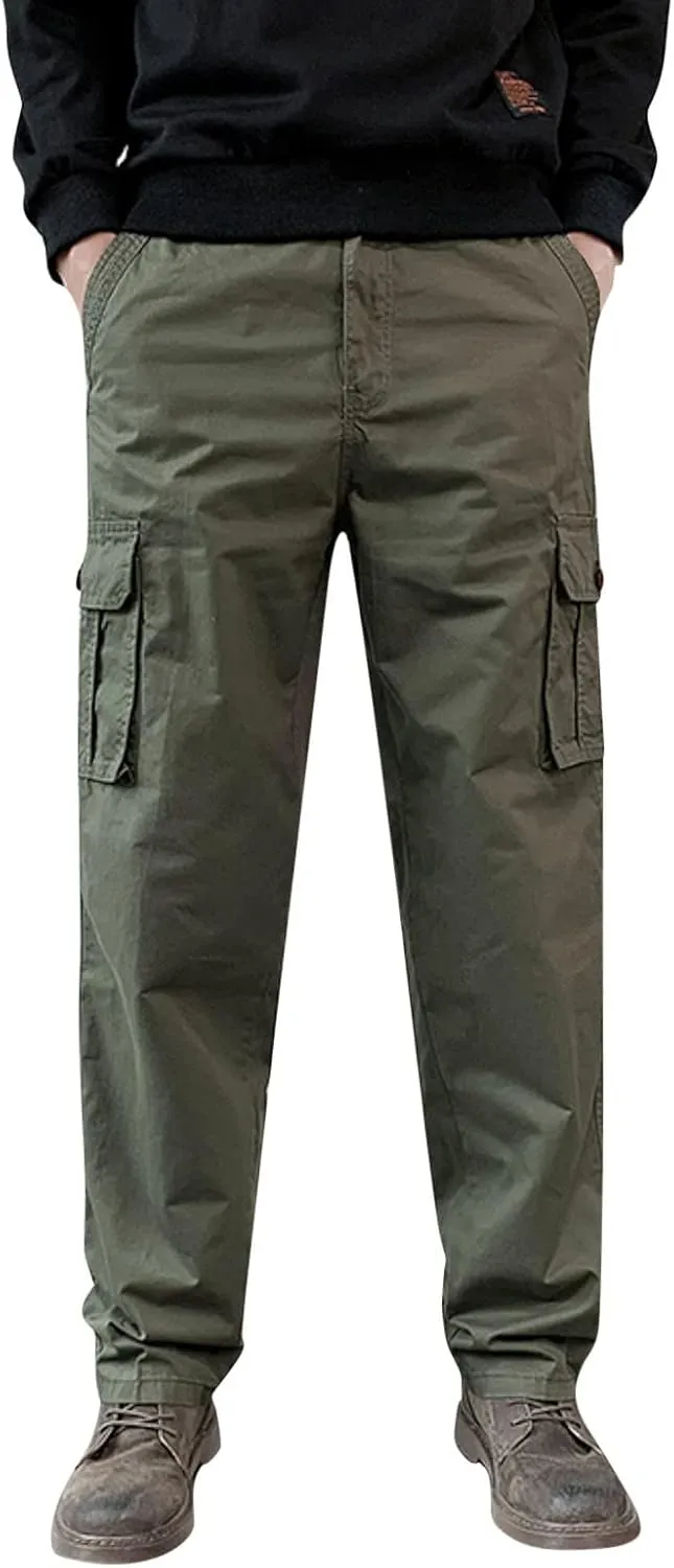 GIERIDUC Men Outdoor Cargo Pant Best Travel Pants for Long Flights Men's Mens Long Underwear Pants Mens Khaki Pants Outdoor