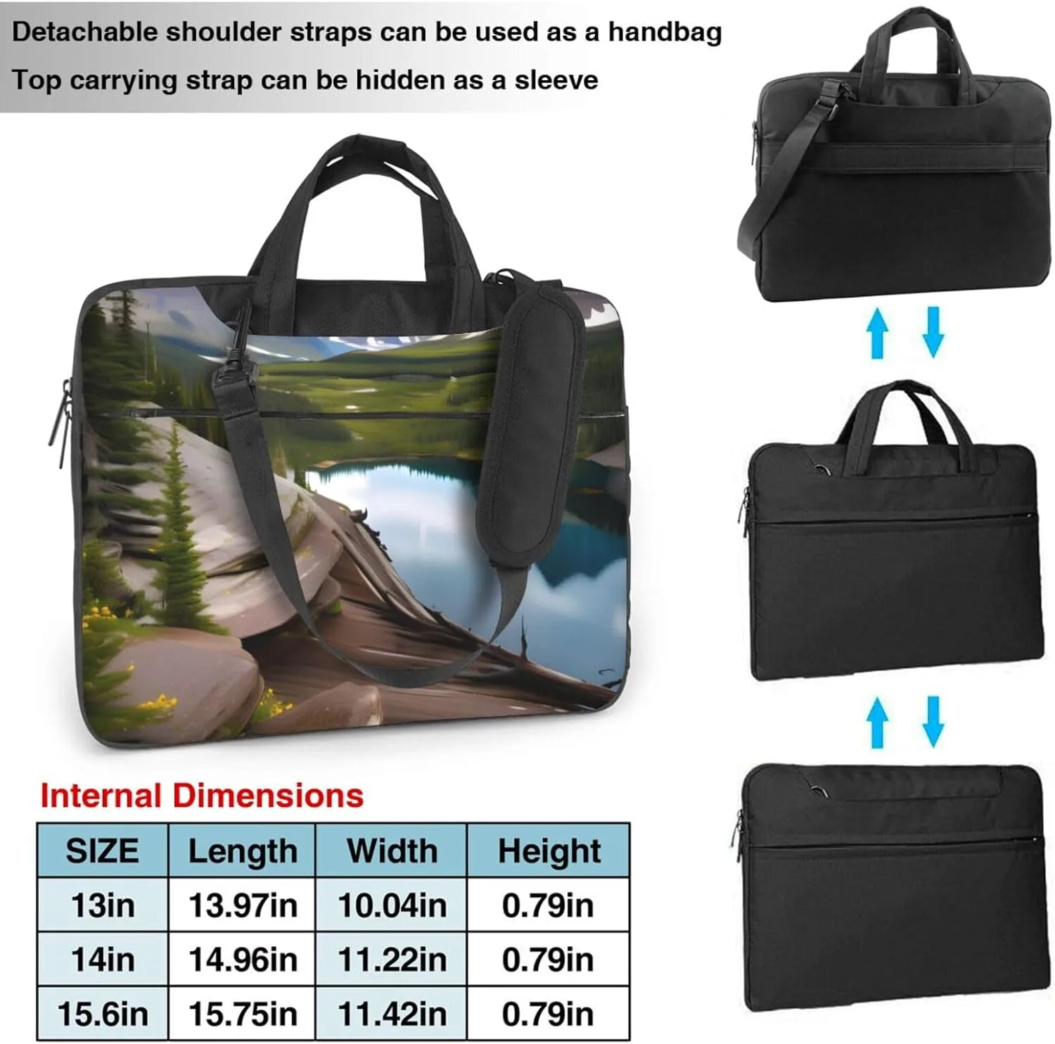 Glacier National Park Print Work Laptop Bag Stylish and Protective Laptop Case Briefcase for Men Women Office