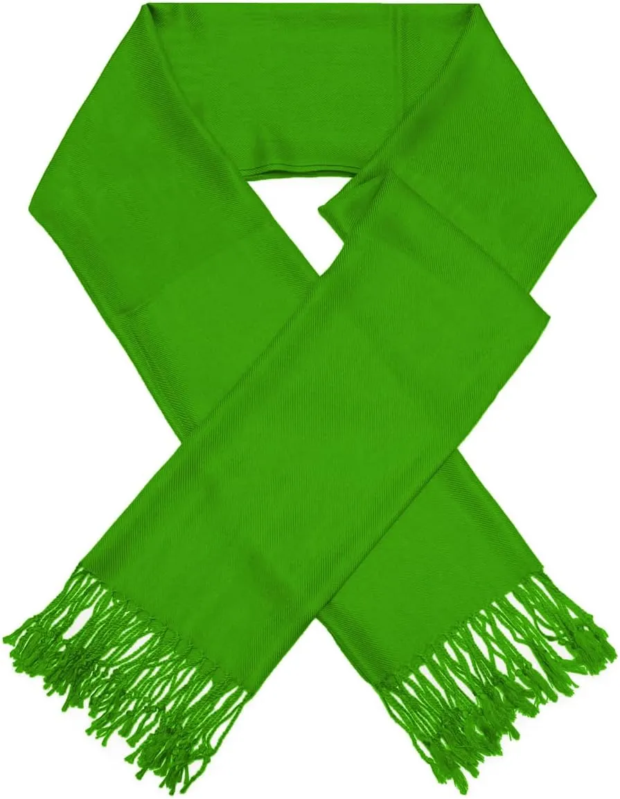 Glory Max Women Large Soft Silky Pashmina Shawl Wrap Scarf in Plain Solid Colors