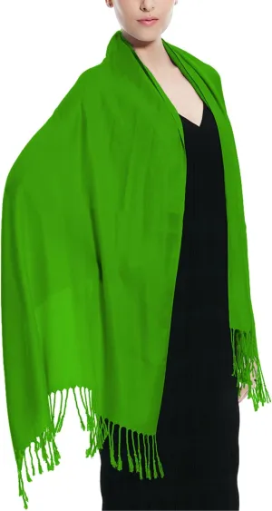 Glory Max Women Large Soft Silky Pashmina Shawl Wrap Scarf in Plain Solid Colors