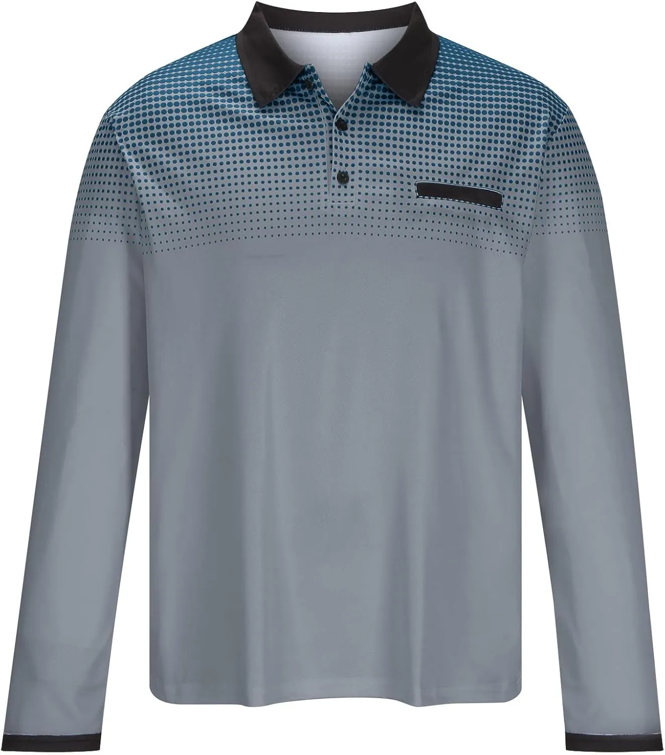 Golf Shirts for Men Fashion Long Sleeve Quarter Button Pullover Tops Causal Stylish Work Lightweight Polo T-Shirts