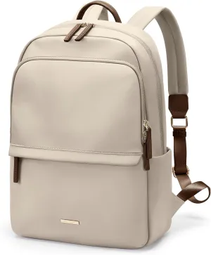 GOLF SUPAGS Laptop Backpack for Women Slim Computer Bag Work Travel College Backpack Purse Fits 14 Inch Notebook (Apricot)