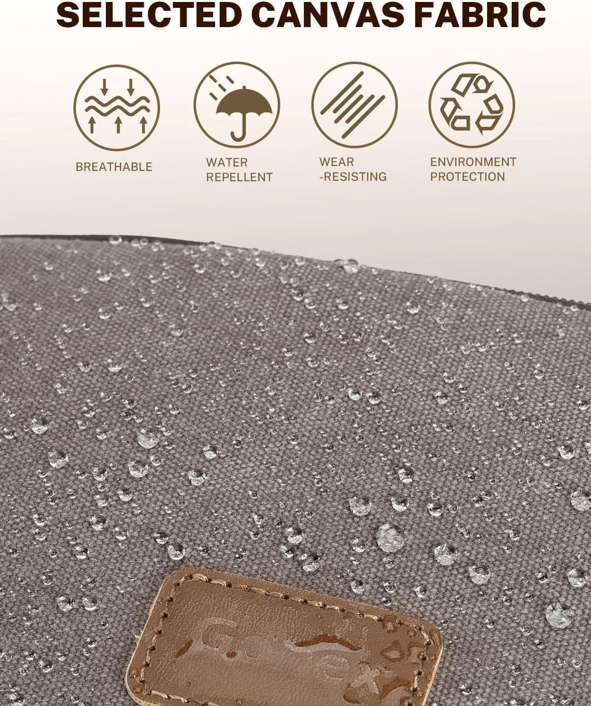 Gonex Travel Toiletry Bag for Men, Water Resistant Canvas Wide Open Dopp Kit with Wet Dry Compartment, Travel Essentials Toiletries Organizer Shaving Bag, Grey