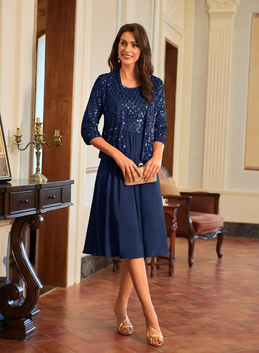 GRACE KARIN 2025 Mother of The Bride Dresses Wedding Guest Party Dress Two Piece Dress
