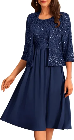 GRACE KARIN 2025 Mother of The Bride Dresses Wedding Guest Party Dress Two Piece Dress