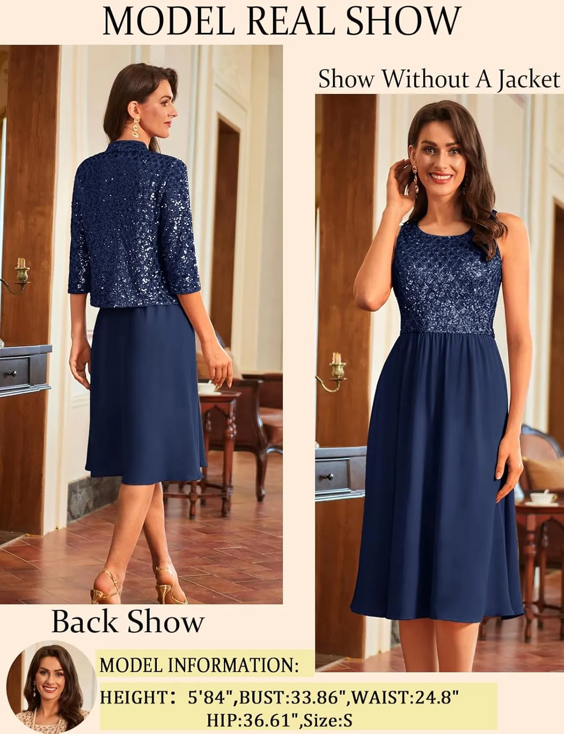 GRACE KARIN 2025 Mother of The Bride Dresses Wedding Guest Party Dress Two Piece Dress