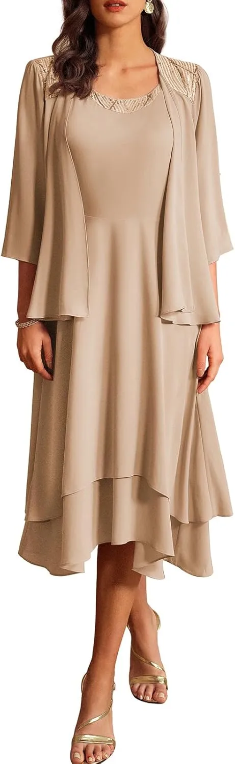 GRACE KARIN Women Dresses for Party Formal 2025 Mother of The Bride Dress Wedding Guest Dress with Jacket