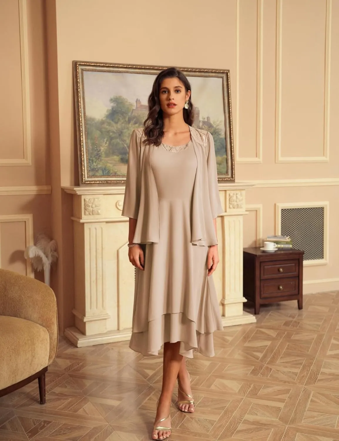 GRACE KARIN Women Dresses for Party Formal 2025 Mother of The Bride Dress Wedding Guest Dress with Jacket