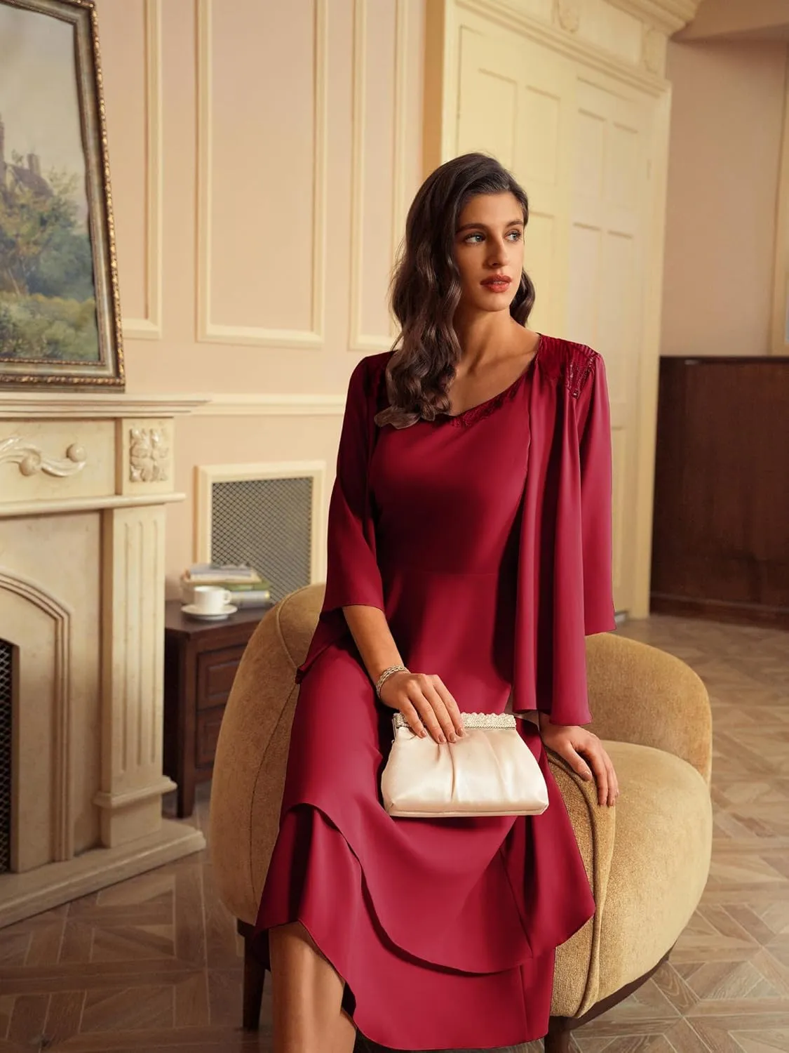 GRACE KARIN Women Dresses for Party Formal 2025 Mother of The Bride Dress Wedding Guest Dress with Jacket