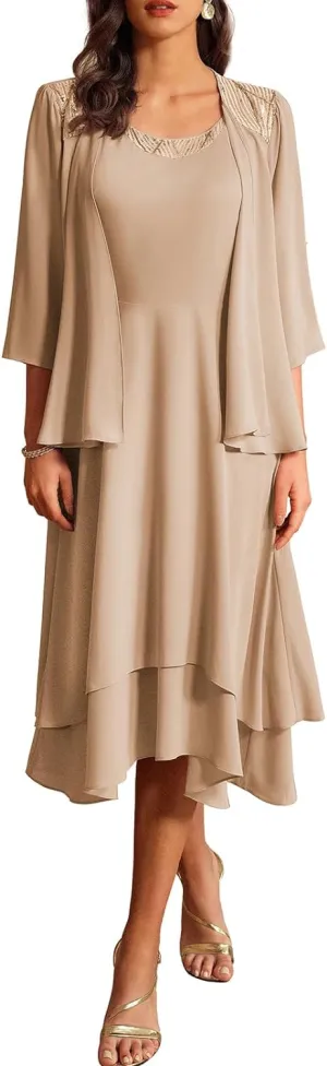 GRACE KARIN Women Dresses for Party Formal 2025 Mother of The Bride Dress Wedding Guest Dress with Jacket