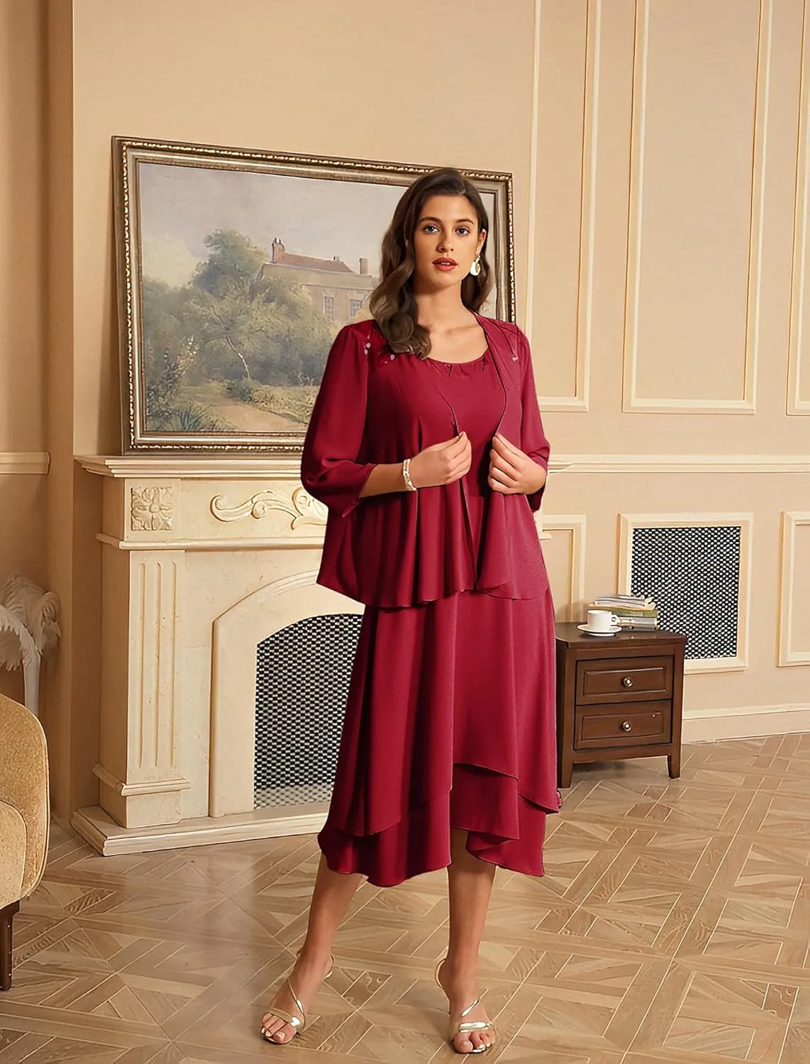 GRACE KARIN Women Dresses for Party Formal 2025 Mother of The Bride Dress Wedding Guest Dress with Jacket