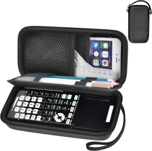 Graphing Calculator Case Compatible with Texas Instruments TI-84 Plus CE/TI-84 Plus/TI-83 Plus/TI-30XS / TI-36Pro, Scientific Calculators Box for Ruler, Rubber, Pencil and Other- Black (Case Only)