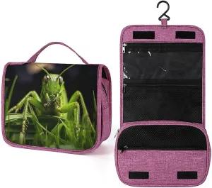 Grasshopper on Grass Travel Toiletry Bag for Women,Hanging Toiletry Organizer with Hook, Makeup Bag Travel Organizer for Shampoo,Toiletriesl