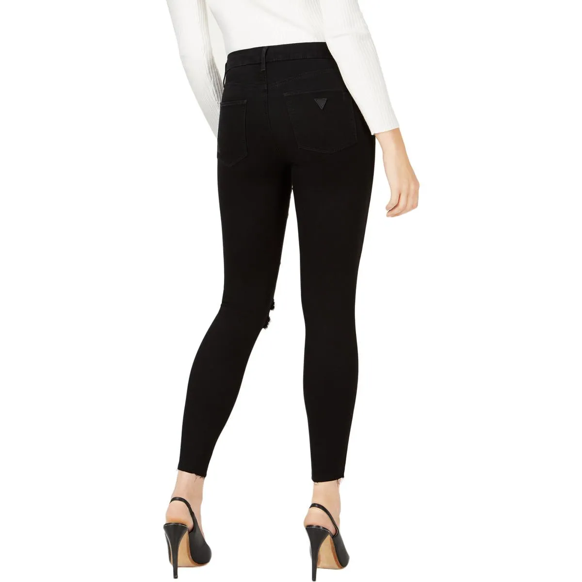 Guess Womens Denim Embellished Ankle Jeans