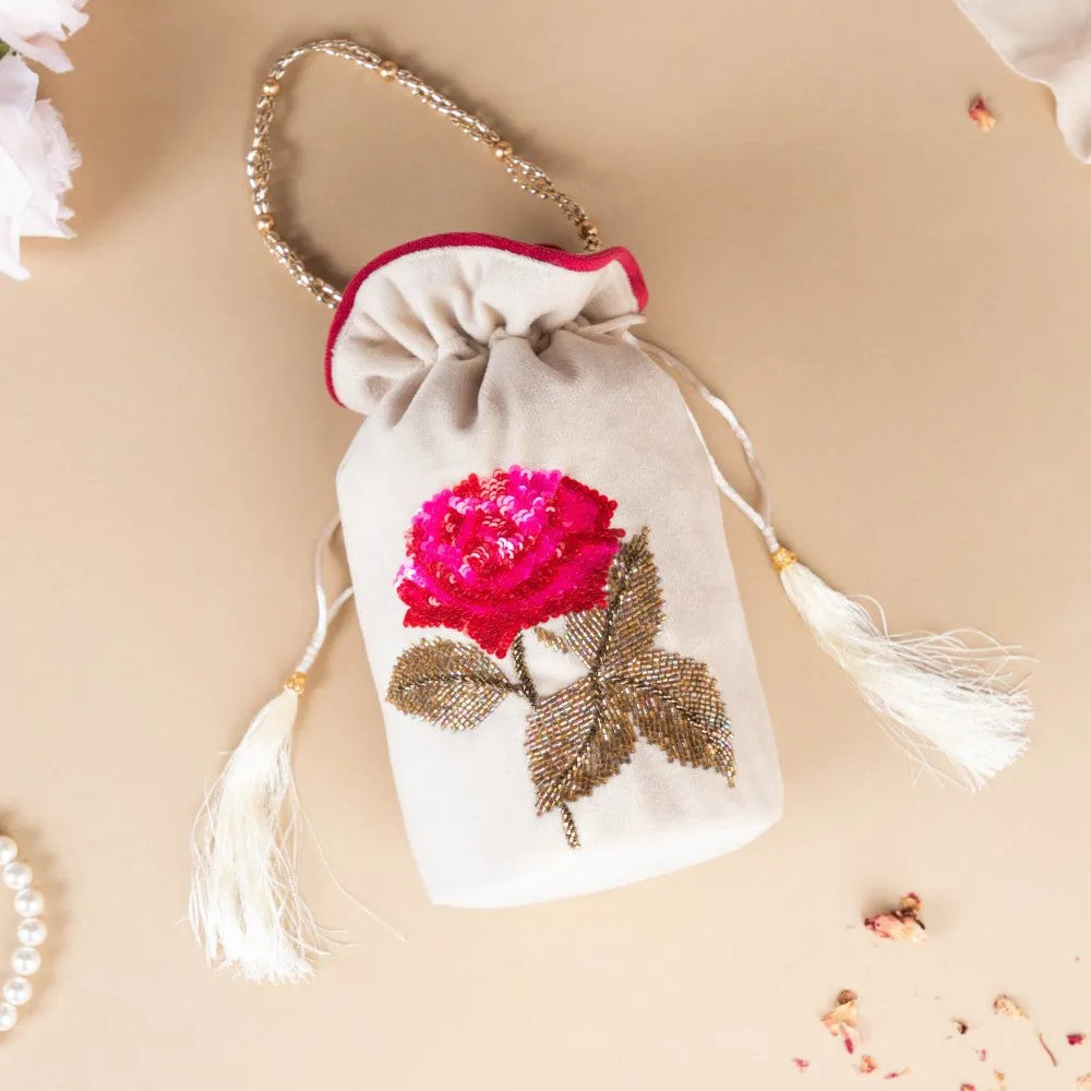 Gul Velvet Potli Bag Off White