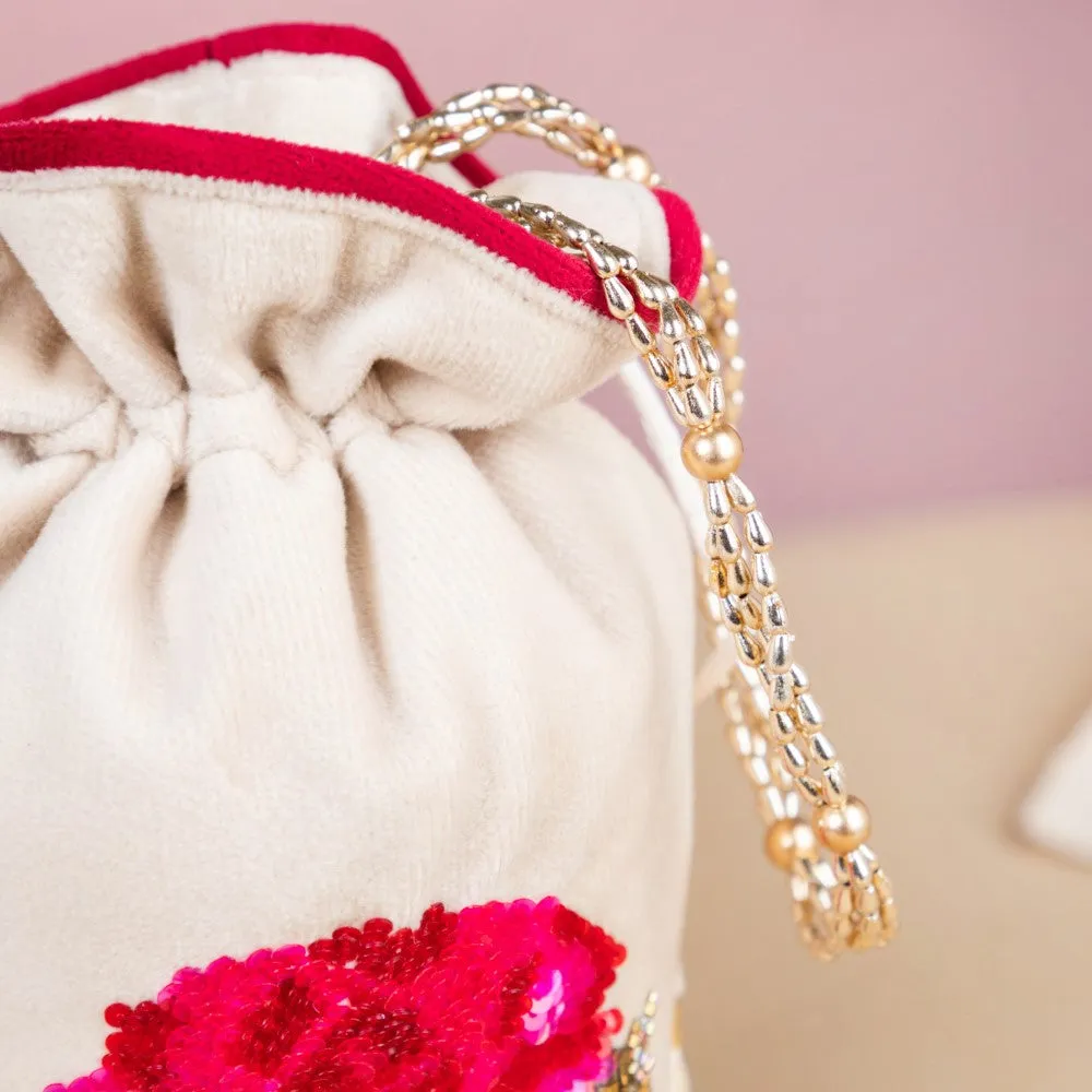 Gul Velvet Potli Bag Off White