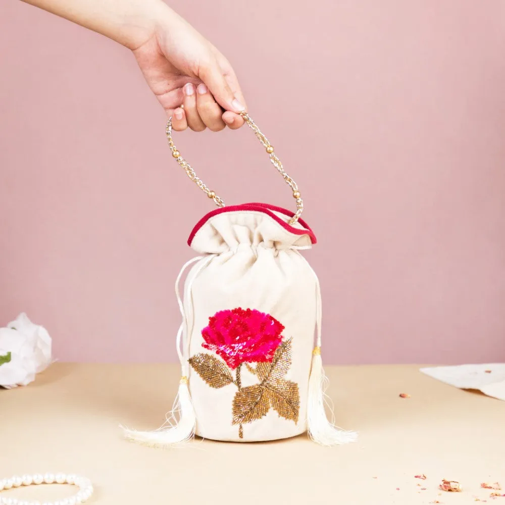 Gul Velvet Potli Bag Off White