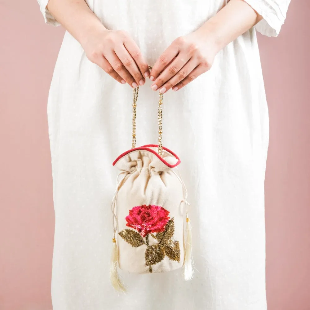 Gul Velvet Potli Bag Off White