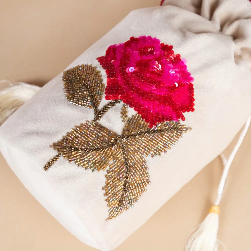 Gul Velvet Potli Bag Off White
