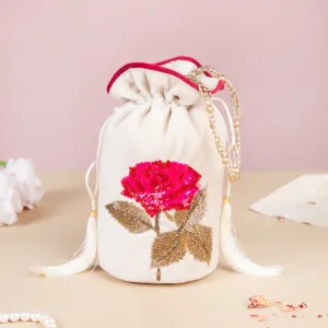 Gul Velvet Potli Bag Off White