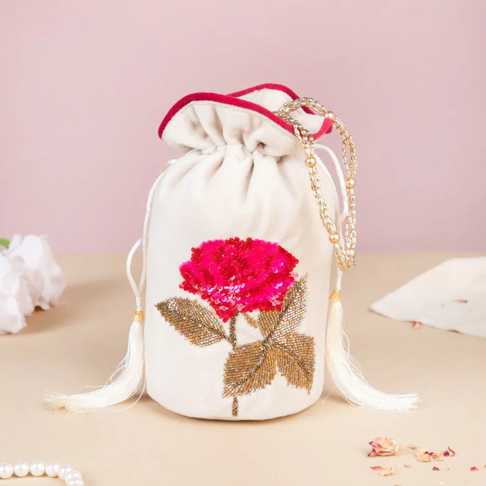 Gul Velvet Potli Bag Off White