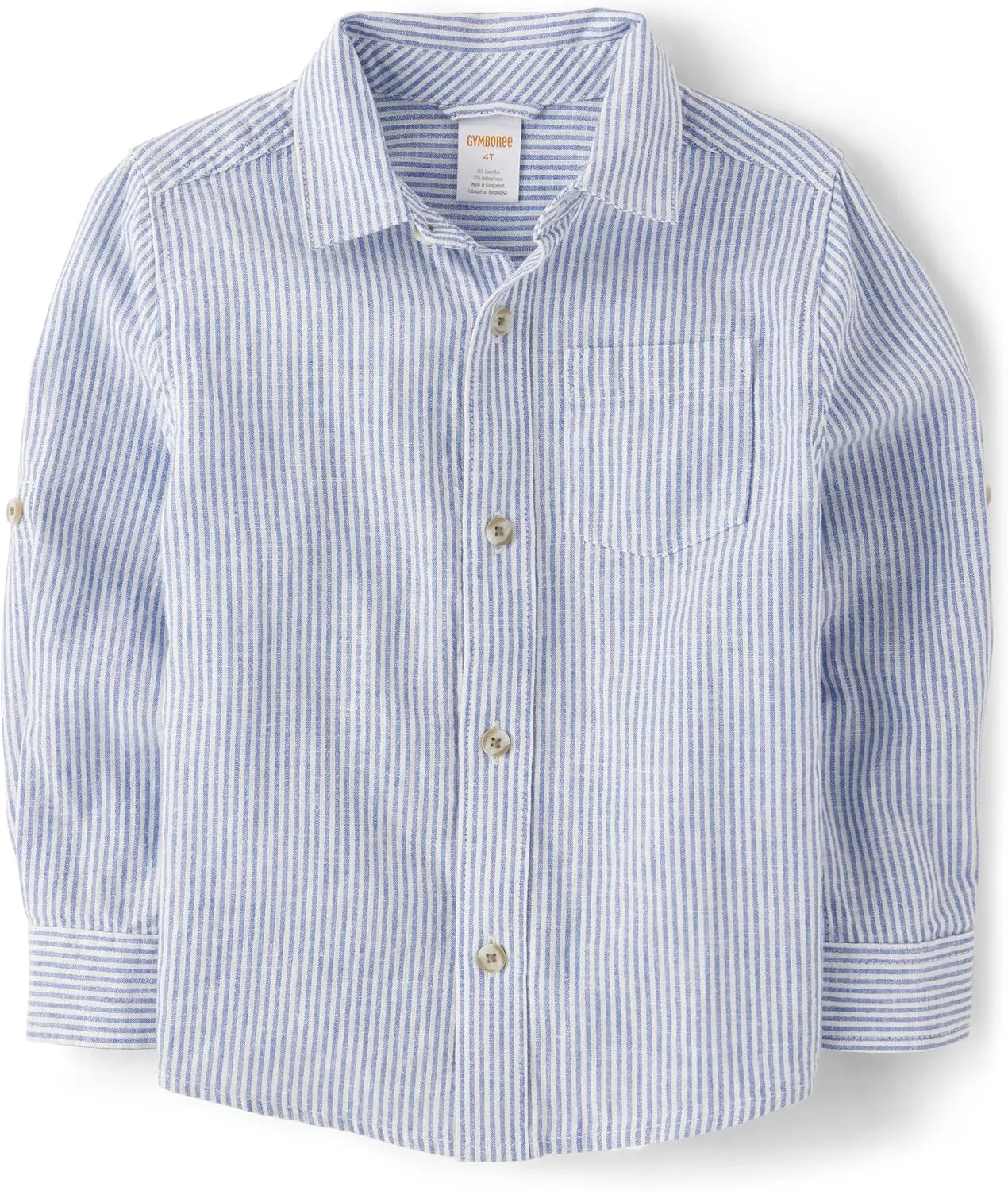 Gymboree Boys' and Toddler Long Sleeve Linen Button Up Shirt