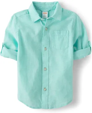 Gymboree Boys' and Toddler Long Sleeve Linen Button Up Shirt