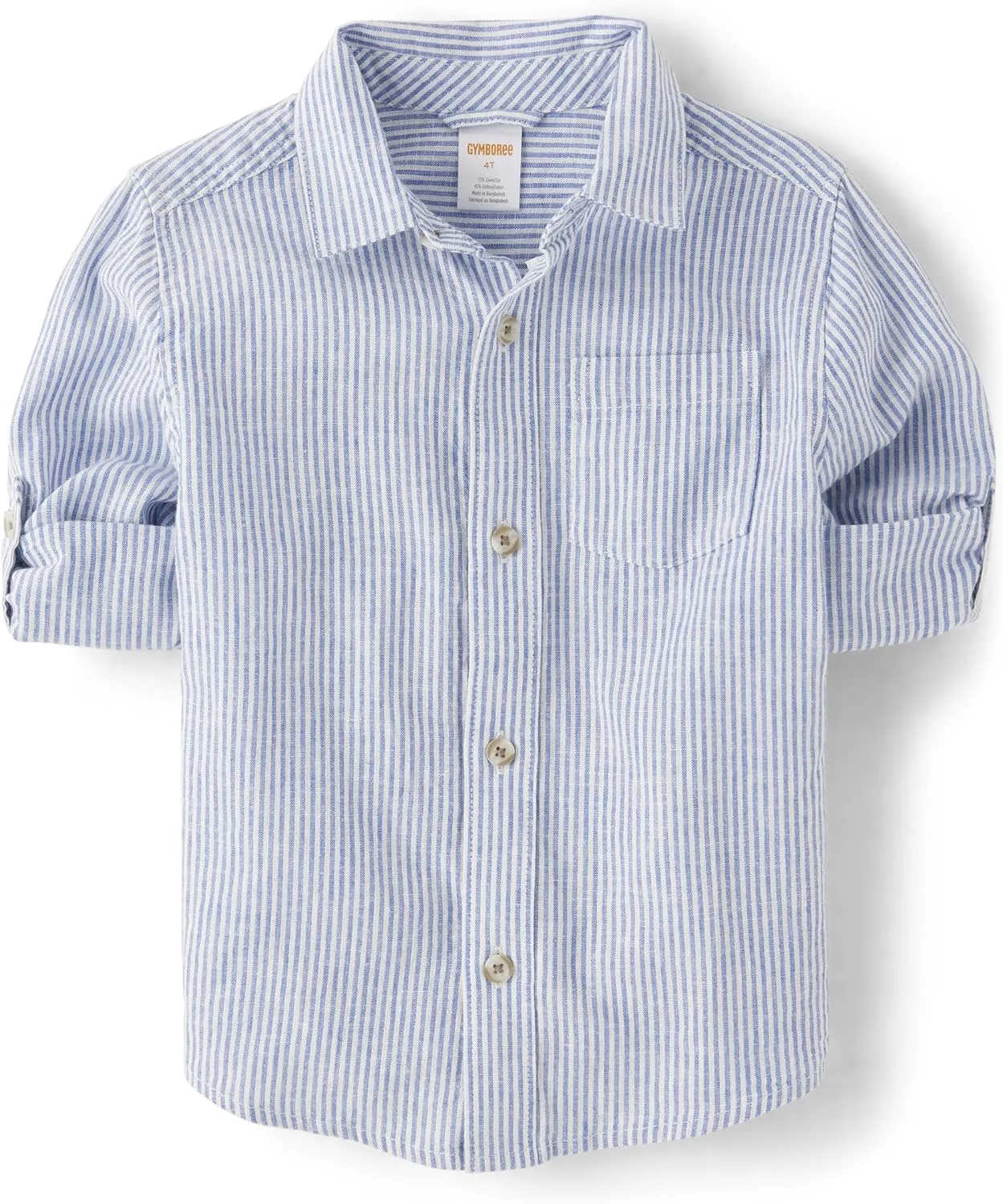 Gymboree Boys' and Toddler Long Sleeve Linen Button Up Shirt