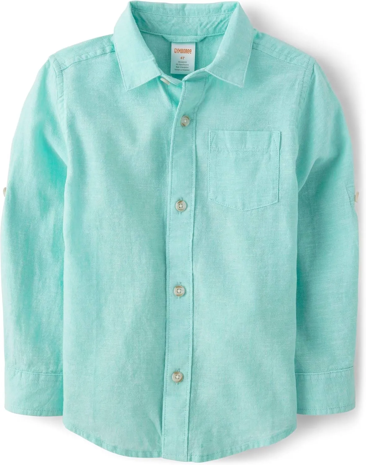 Gymboree Boys' and Toddler Long Sleeve Linen Button Up Shirt