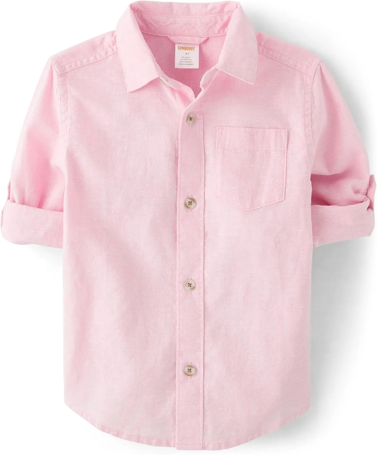 Gymboree,and Toddler Long Sleeve Button Up Shirts,Simple Pink,2T