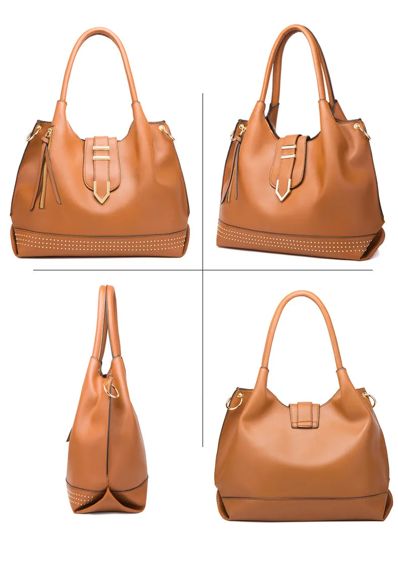 H1753 - Retro 4Pc Women's Rivet Handbag Set