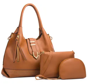 H1753 - Retro 4Pc Women's Rivet Handbag Set
