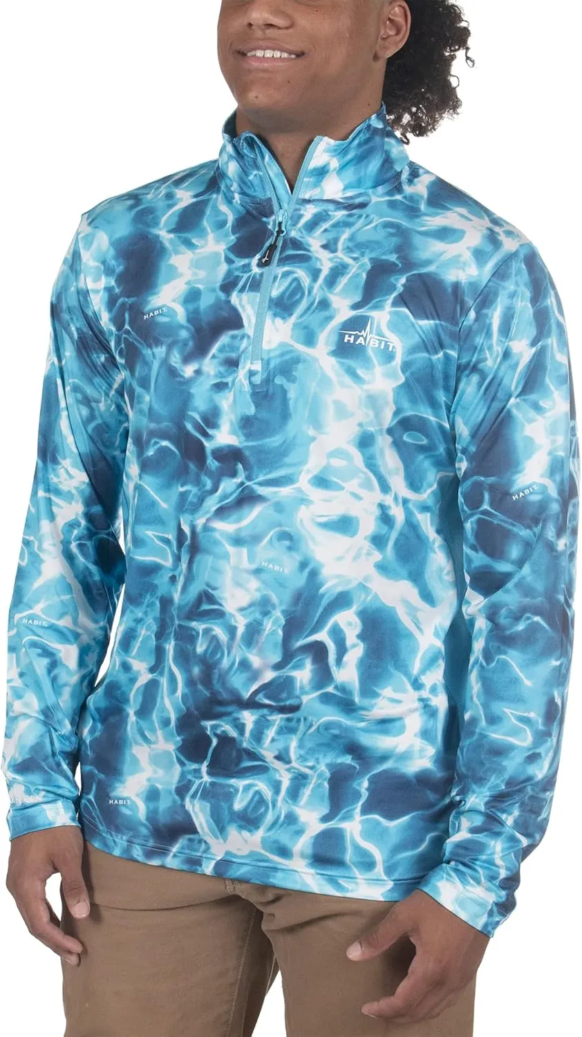 HABIT Men's Black Fork Mountain Trail 1/4 Zip Performance Layer