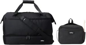 Halfday Double Decker Weekender Bag 40L Carry-On Duffel, Jet and Sidecar Toiletry Kit, Shadow