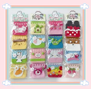 handicroft crochet drawstring pouch 🎀🧸🌷🍭