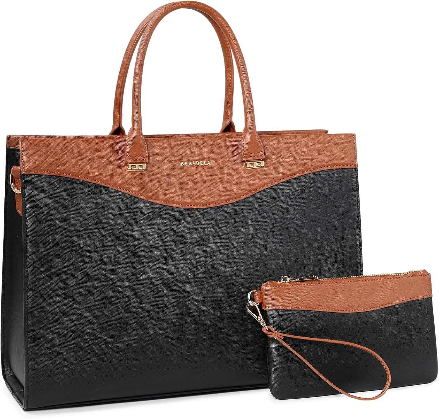 Handmade Luxury Vegan Leather Handbags for Women, Large 16 inch Laptop Handle Satchel Waterproof Bags for Ladies