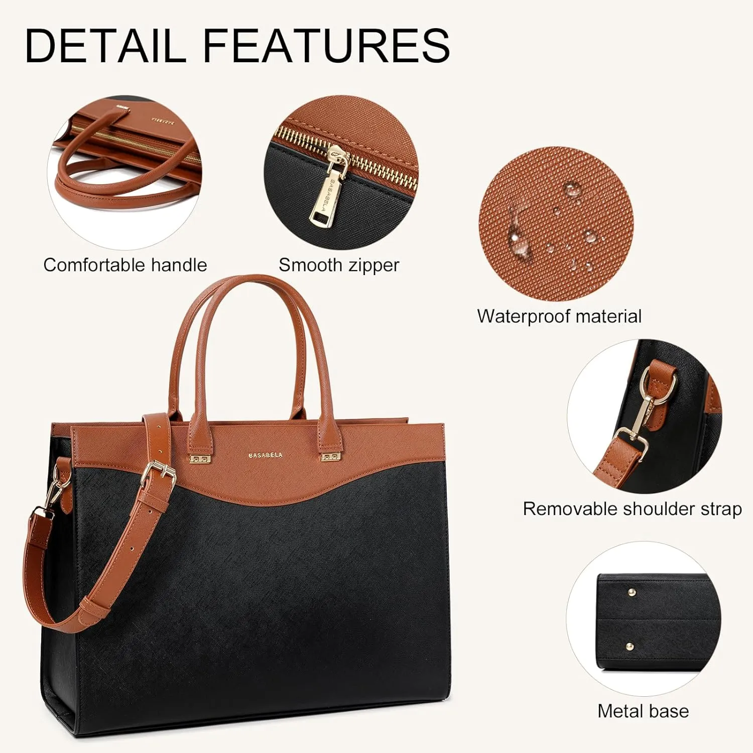 Handmade Luxury Vegan Leather Handbags for Women, Large 16 inch Laptop Handle Satchel Waterproof Bags for Ladies