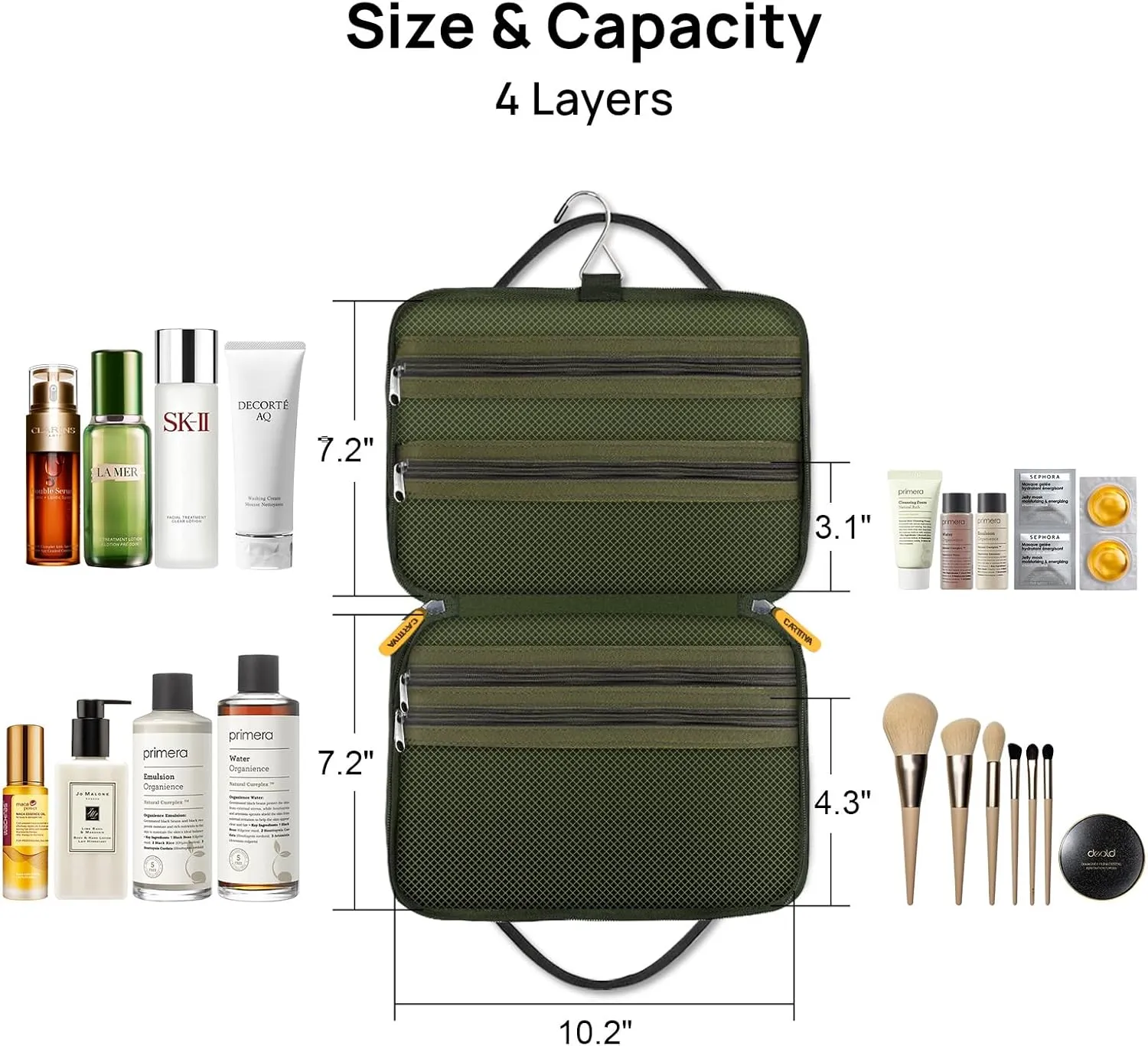 Hanging Toiletry Bag for Women & Men, Toiletry Travel Bag Water-proof Travel Makeup Bag Cosmetic Organizer Bag Door Room Essentials for Accessories, Shampoo, Full Sized Container, Toiletries