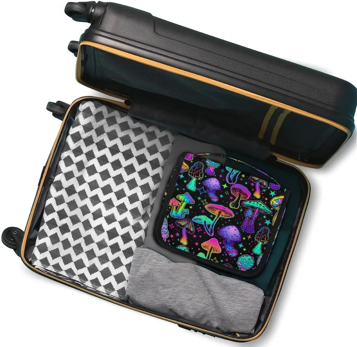 Hanging Toiletry Bag Mushroom Women Travel Makeup Bag Organizer Toiletries Bag for Travel Size Essentials Accessories Cosmetics