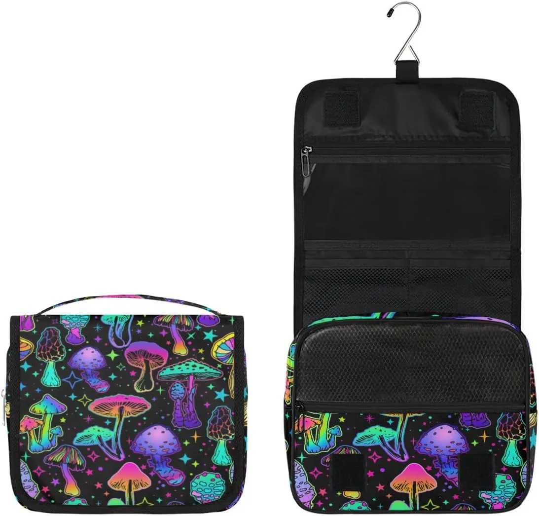 Hanging Toiletry Bag Mushroom Women Travel Makeup Bag Organizer Toiletries Bag for Travel Size Essentials Accessories Cosmetics