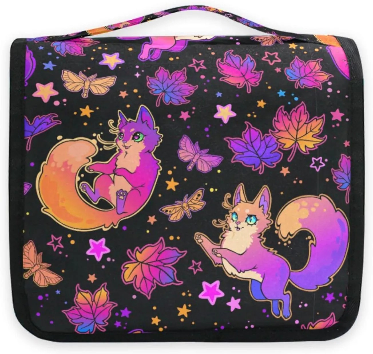 Hanging Toiletry Bag Purple Psychedelic Wind Also Fox Makeup Bag Travel bag for Toiletries Portable Toiletry Organizer Bags Toiletry Bag for Women Men, Travel-Essentials Toiletry Bag