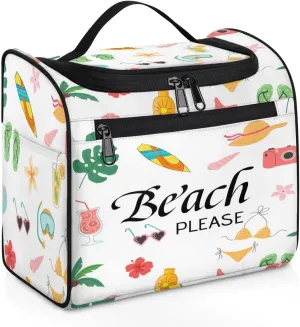 Hanging Travel Toiletry Bag for Women Men Makeup Bag Organizer Colorful Cute Summer Palm Floral Beach Large Cosmetic Bag Waterproof Dopp Kit Travel Bag for Toiletries Accessories Essentials